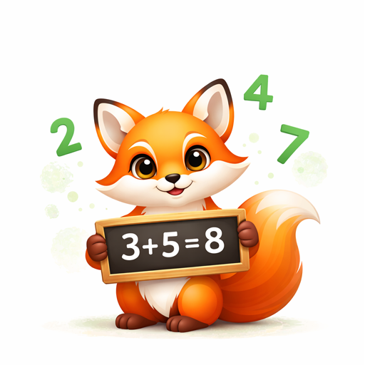 Illustration des Firmenmaskottchens "Fuchs" mit Rechenaufgabe als Symbol für Dyskalkulie und Rechenschwäche bei Kindern